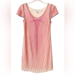 Antik Batik Pink Beaded Silk Dress XS Butterfly Sparkle Fairycore Anthropologie